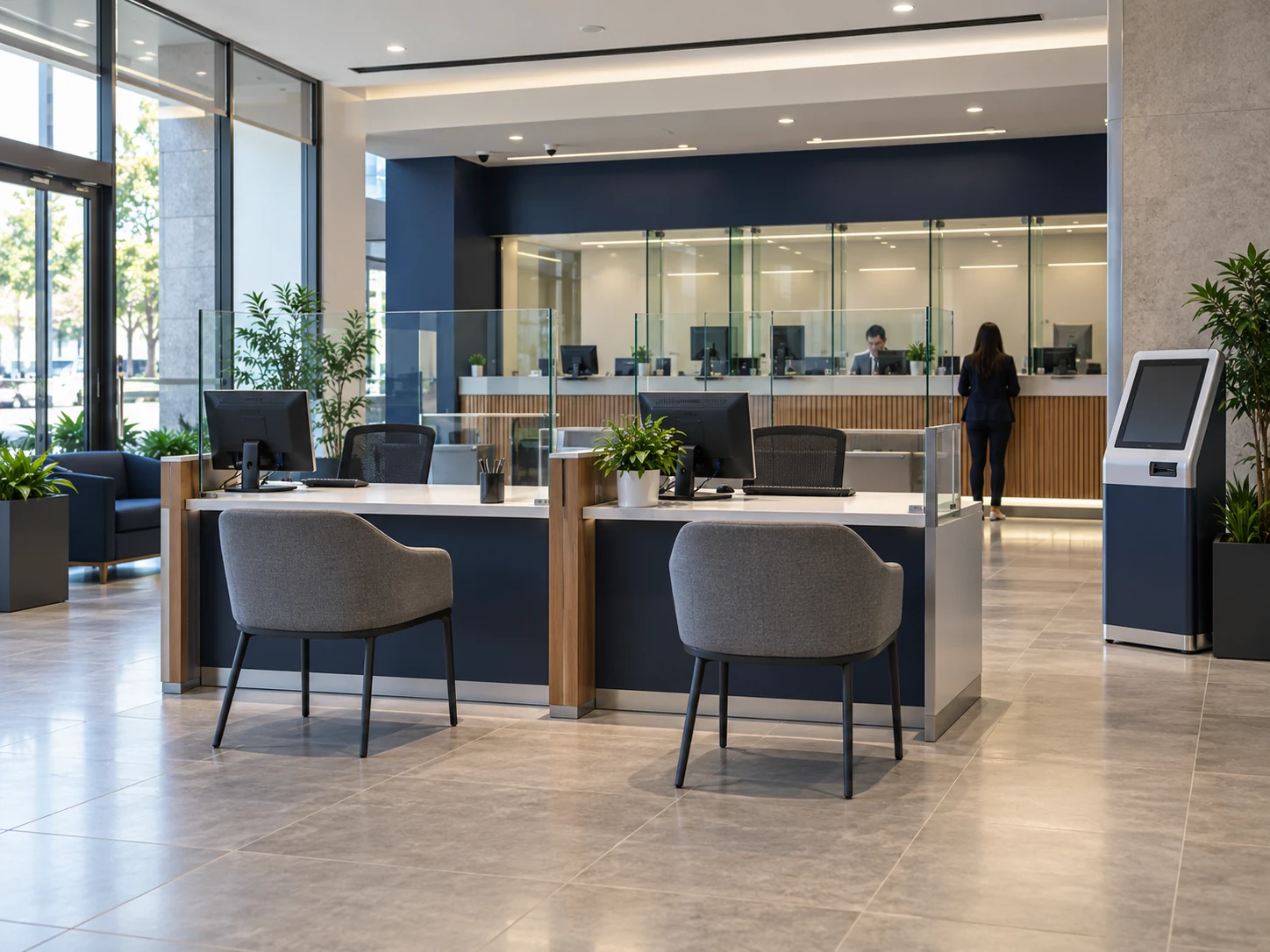 Customer service area at a financial institution branch
