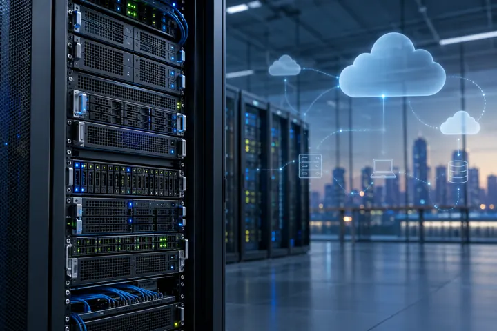On-premises infrastructure connected to cloud services